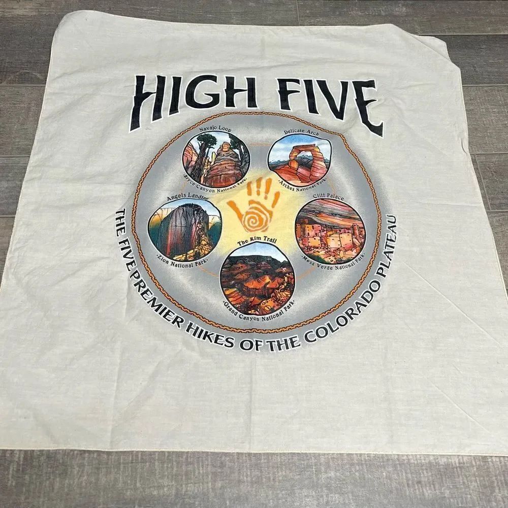 Unisex High Five The Hikes of the Colorado Plateau cotton Bandana.